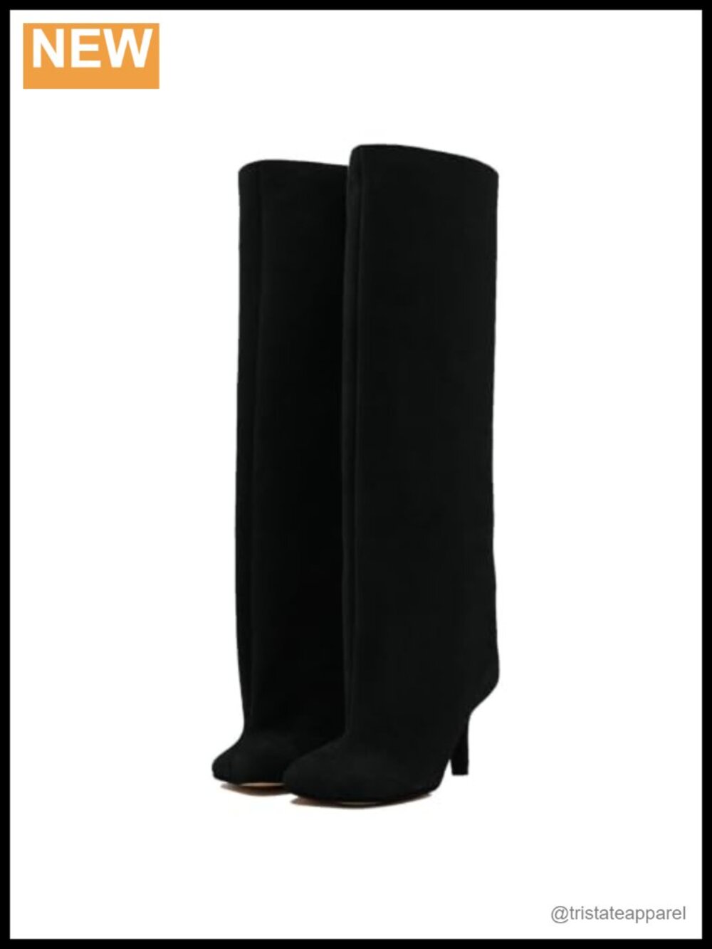 Knee High Wide Calf Suede Square Toe Boots Women